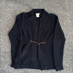 Sweet Romeo Black Cotton Cardigan Sweater Toggle Button Size Large